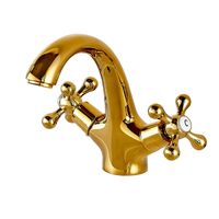 Gold Polished Two Knobs Basin Faucet